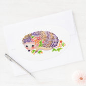 Igel-Aufkleber Ovaler Aufkleber (Umschlag)