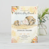 Igel aus Herbst - Einladung (Stehend Vorderseite)