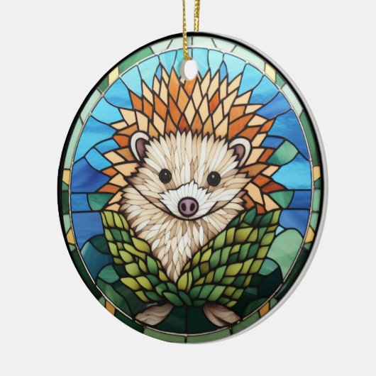 Igel aus Süßglas Keramik Ornament (Links)