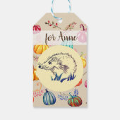 Igel Autumn Art Custom Gift Tag Geschenkanhänger (Rückseite)