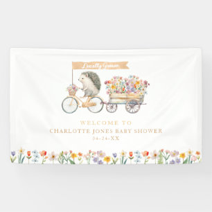 Igel Baby Dusche Begrüßungsbanner Blumengarten Banner