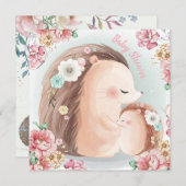 Igel Baby Dusche Einladung (Vorne/Hinten)