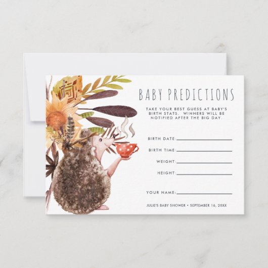 Igel | Baby Shooting Game Einladung (Vorderseite)