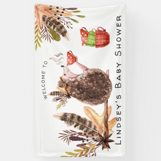 Igel | Begrüßungsbanner für Babydusche Banner (Vertikal)