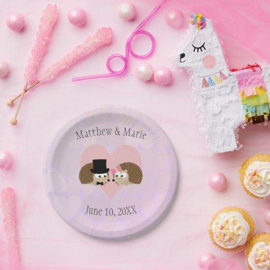 Igel bei Hochzeiten im Igel der Liebe Pappteller (Party)