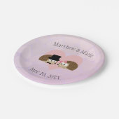 Igel bei Hochzeiten im Igel der Liebe Pappteller (Schrägansicht)