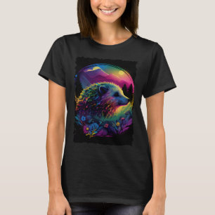 Igel Berge Sonnenuntergang Retro 70er Vintag T-Shirt
