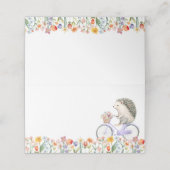 Igel Bicycle Spring Floral Zent Card - Leere Platzkarte (Außenseite Aufgefaltet)