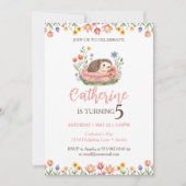 Igel Birthday Süße Tier Einladung (Vorderseite)