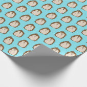 Igel-blaues Hintergrundpapier Geschenkpapier (Ecke)