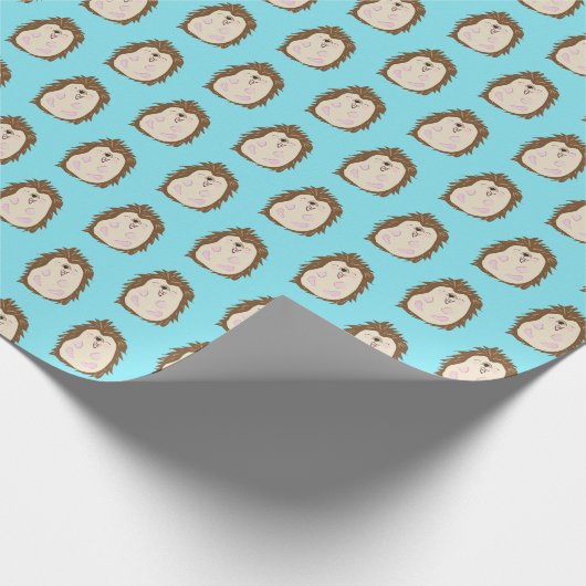 Igel-blaues Hintergrundpapier Geschenkpapier (Ecke)