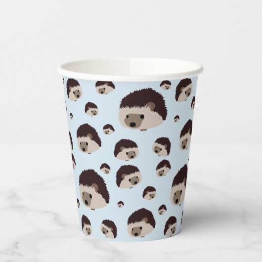 Igel (Blue Background) Papier-Cup Pappbecher (Links)