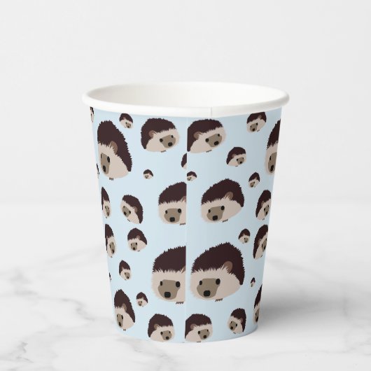 Igel (Blue Background) Papier-Cup Pappbecher (Rechts)