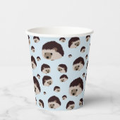 Igel (Blue Background) Papier-Cup Pappbecher (Vorderseite)
