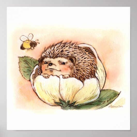Igel Blume Baby Poster (Vorne)