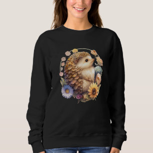 Igel Blume Vintag Tiere Wildtiere Natur Sweatshirt