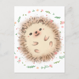 Igel & Blumen Illustration Postkarte