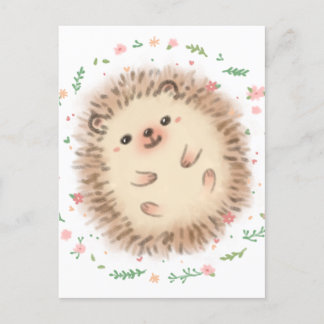 Igel & Blumen Illustration Postkarte