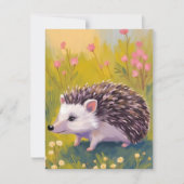 Igel-Blumenfeld-Tier-Malerei-Karte (Vorderseite)