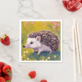 Igel Blumenfeld Tiermalerei Serviette (Beispiel)