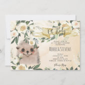 Igel Blumenneutrale Babydusche Einladung (Vorderseite)