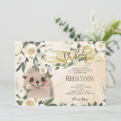 Igel Blumenneutrale Babydusche Einladung (Stehend Vorderseite)