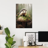 Igel Botanischer Druck, Forestcore-Tier Poster (Heimbüro)
