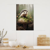 Igel Botanischer Druck, Forestcore-Tier Poster (Küche)