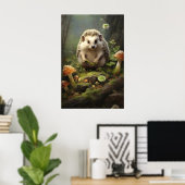 Igel Botanischer Wanddruck, Forestcore-Tier Poster (Heimbüro)