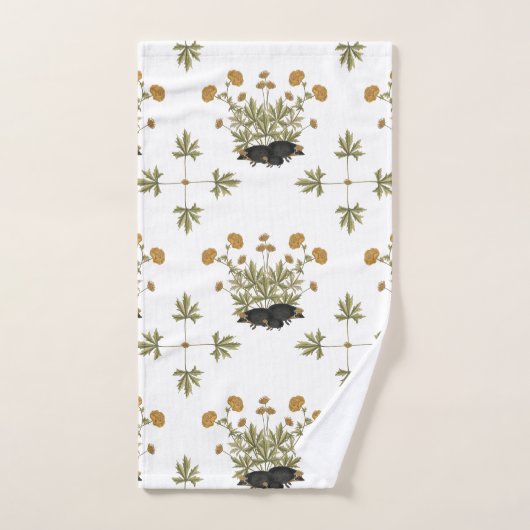 Igel Botanisches Holzmuster Badhandtuch Set (Handtuch)