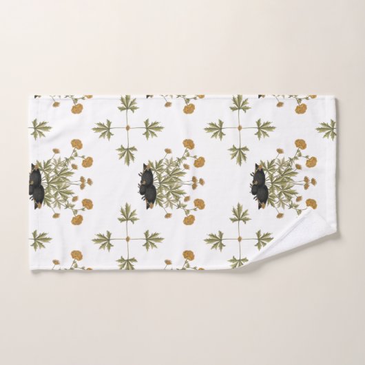 Igel Botanisches Holzmuster Badhandtuch Set (Handtuch)