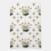 Igel Botanisches Holzmuster Geschirrtuch (Vertikal)