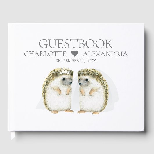 Igel Brides Niedliche Lesbische Homosexuelle Hochz Gästebuch (Vorderseite)