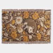 Igel Brown Floral William Morris Inspiriert Decke (Vorderseite)