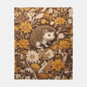 Igel Brown Floral William Morris Inspiriert Fleecedecke (Vorderseite)