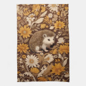 Igel Brown Floral William Morris Inspiriert Geschirrtuch (Vertikal)
