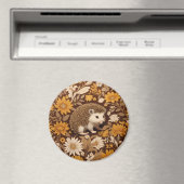 Igel Brown Floral William Morris Inspiriert Magnet (In Situ (Geschirrspüler))