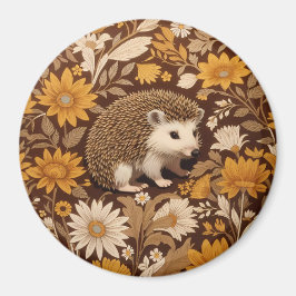 Igel Brown Floral William Morris Inspiriert Magnet