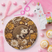 Igel Brown Floral William Morris Inspiriert Pappteller (Party)