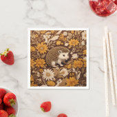 Igel Brown Floral William Morris Inspiriert Serviette (Beispiel)