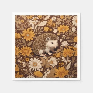 Igel Brown Floral William Morris Inspiriert Serviette