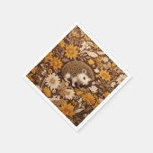 Igel Brown Floral William Morris Inspiriert Serviette (Ecke)