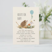 Igel Bücher für Baby Pilze Ballon Boy Einladung (Stehend Vorderseite)