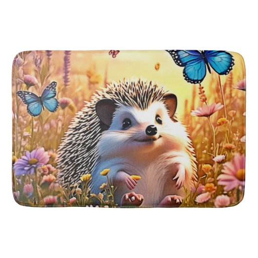Igel Butterfly Art Badematte (Vorderseite)