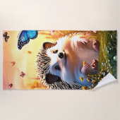 Igel Butterfly Art Strandtuch (Vorderseite)