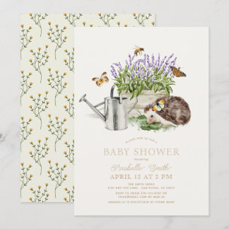 Igel Butterfly Bee Garden Babydusche Einladung