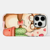 Igel Cactus Cheers Watercolor Case-Mate iPhone Hülle (Rückseite (Horizontal))