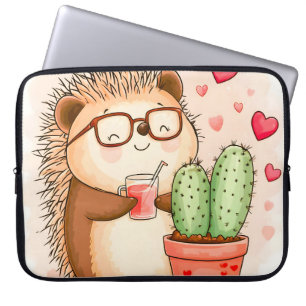 Igel Cactus Cheers Watercolor Laptopschutzhülle