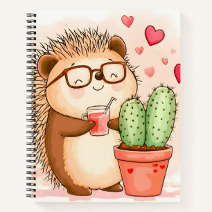 Igel Cactus Cheers Watercolor Notizblock