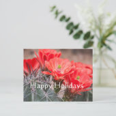 Igel Cactus, Happy Holidays Feiertagspostkarte (Stehend Vorderseite)